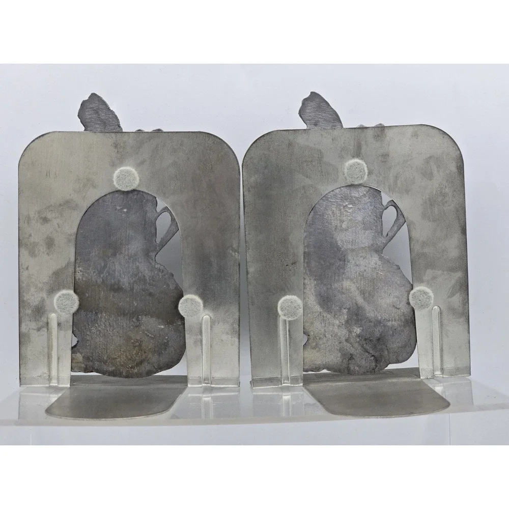 2 Lot Of VINTAGE Detailed Pewter Golf Bag & Clubs -‎ Bookends Silver Tone 6